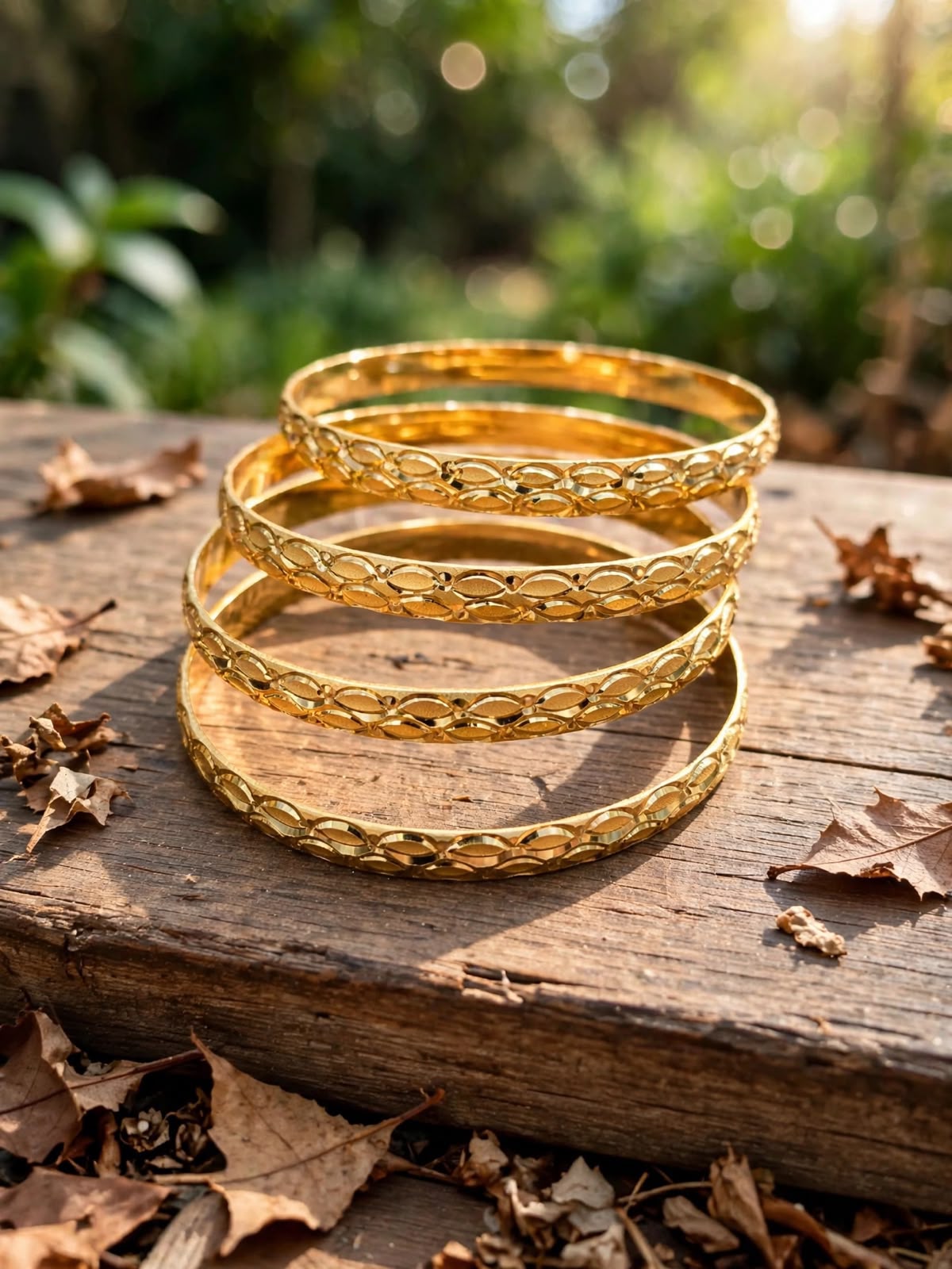 Trupti Woven Gold Bangle Set