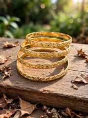 Trupti Woven Gold Bangle Set