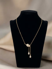 Leaf Blossom Teardrop Pendant Necklace