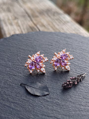 Shine Velvet Maple Leaf Stud Earrings