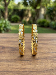 Pushpa Floral Infinity Gold Bangle Set