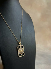 Sunburst Evil Eye Pendant Necklace