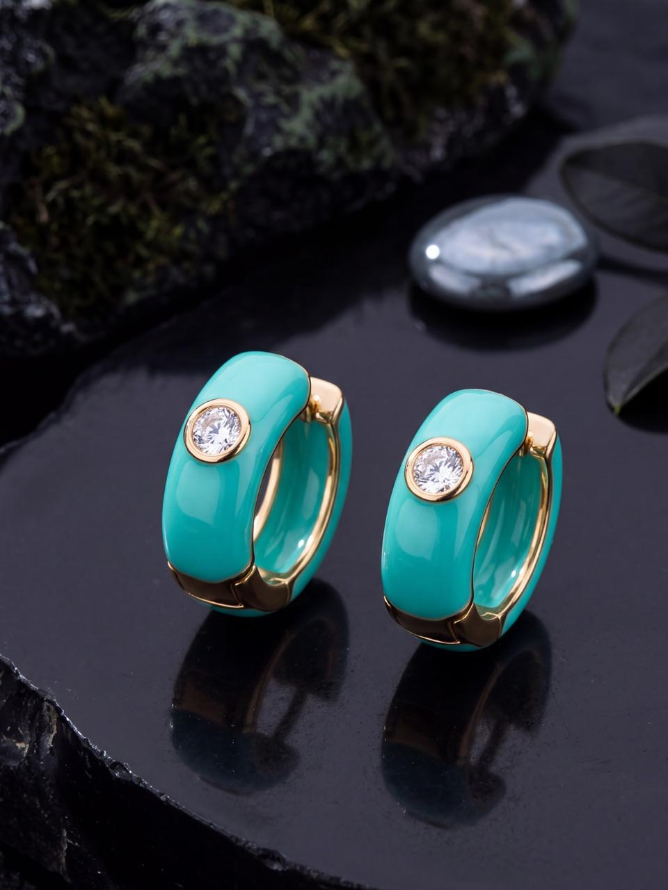 Luxe Bali Sea Green Hoop Earrings