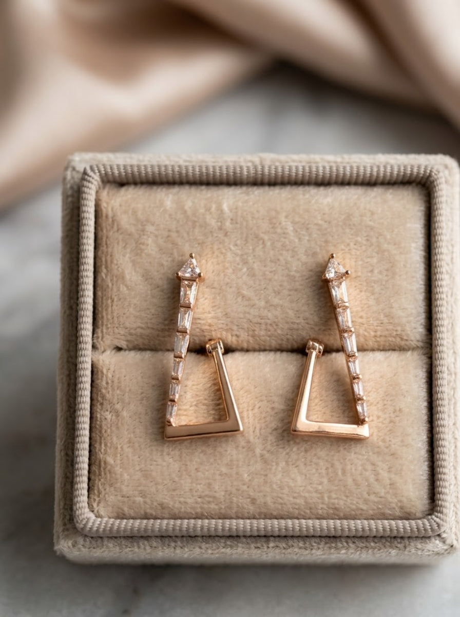 Heaven Geometric Crystal Hoop Earrings