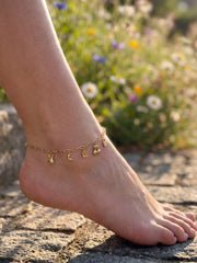 Mystic Glow Gold Charm Anklet