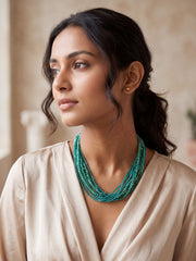 Sea Green Crystal Multi-Strand Magnetic Necklace