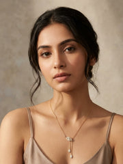 Leaf Blossom Teardrop Pendant Necklace