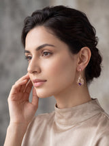 Majesty Purple Teardrop Filigree Earrings