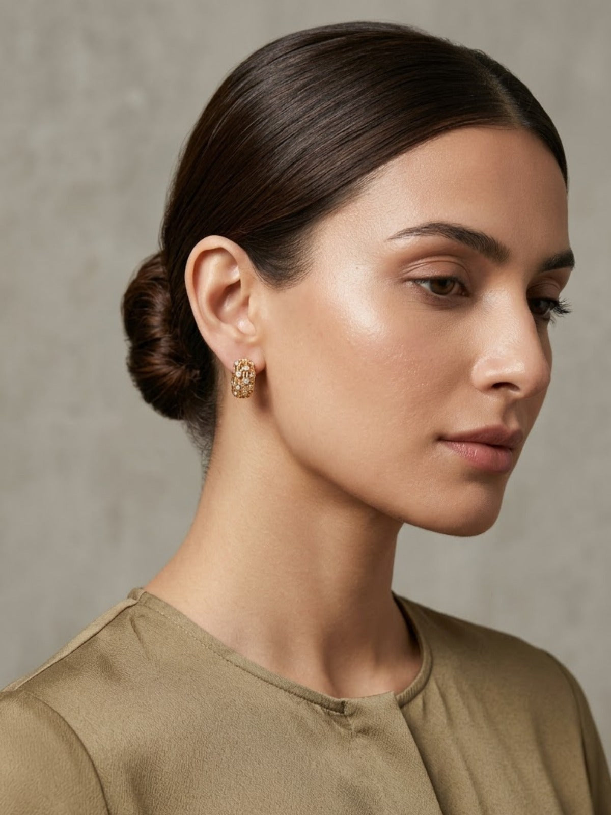 Classic Bali Crystal Chandbali Earrings