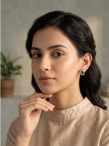 Ruby Loop Green Teardrop Earrings