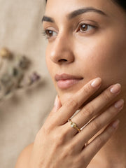 Heart Bliss Floral Crystal Ring