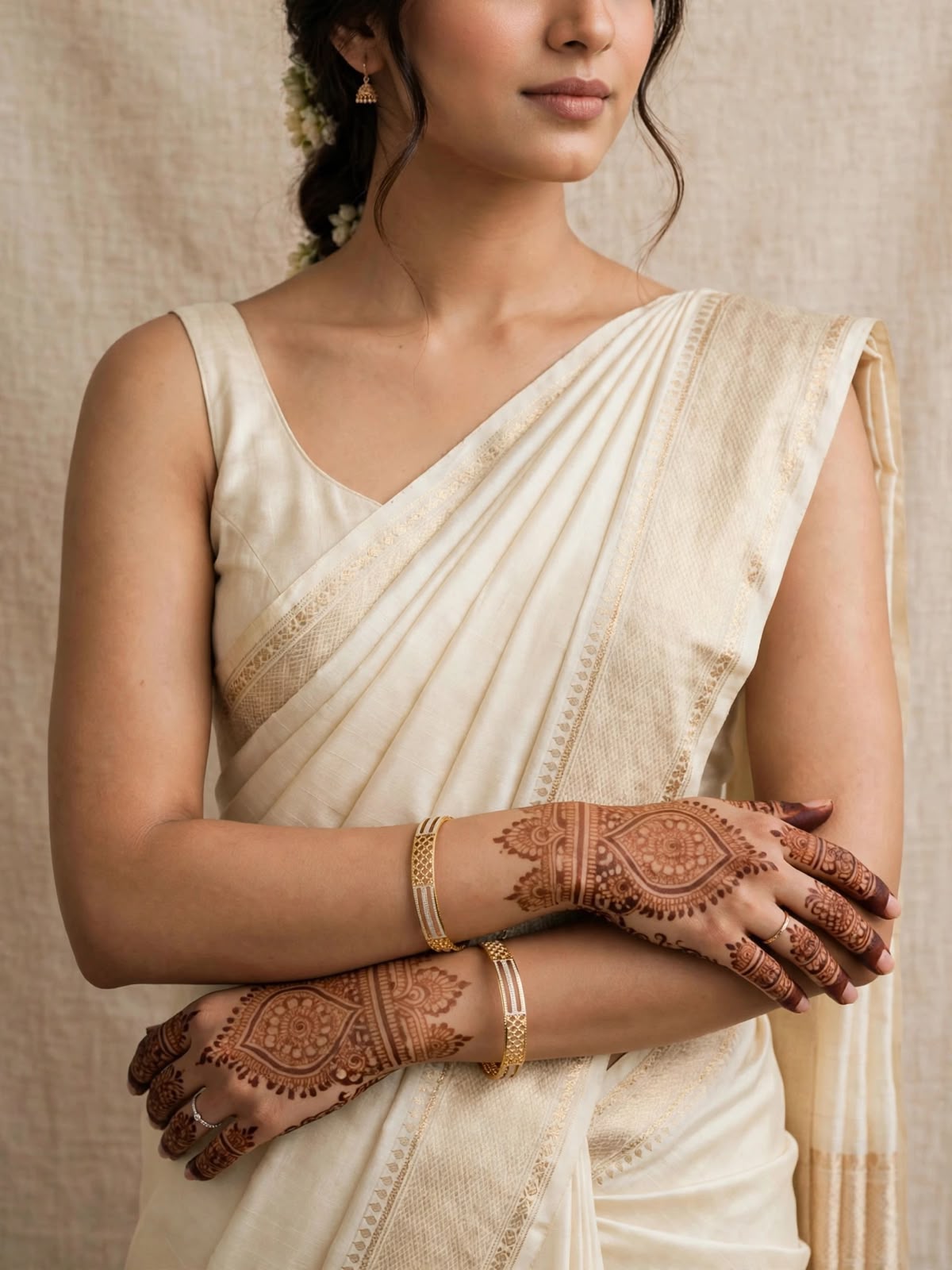 Kamini Textured Dual-Tone Gold Bangle Set