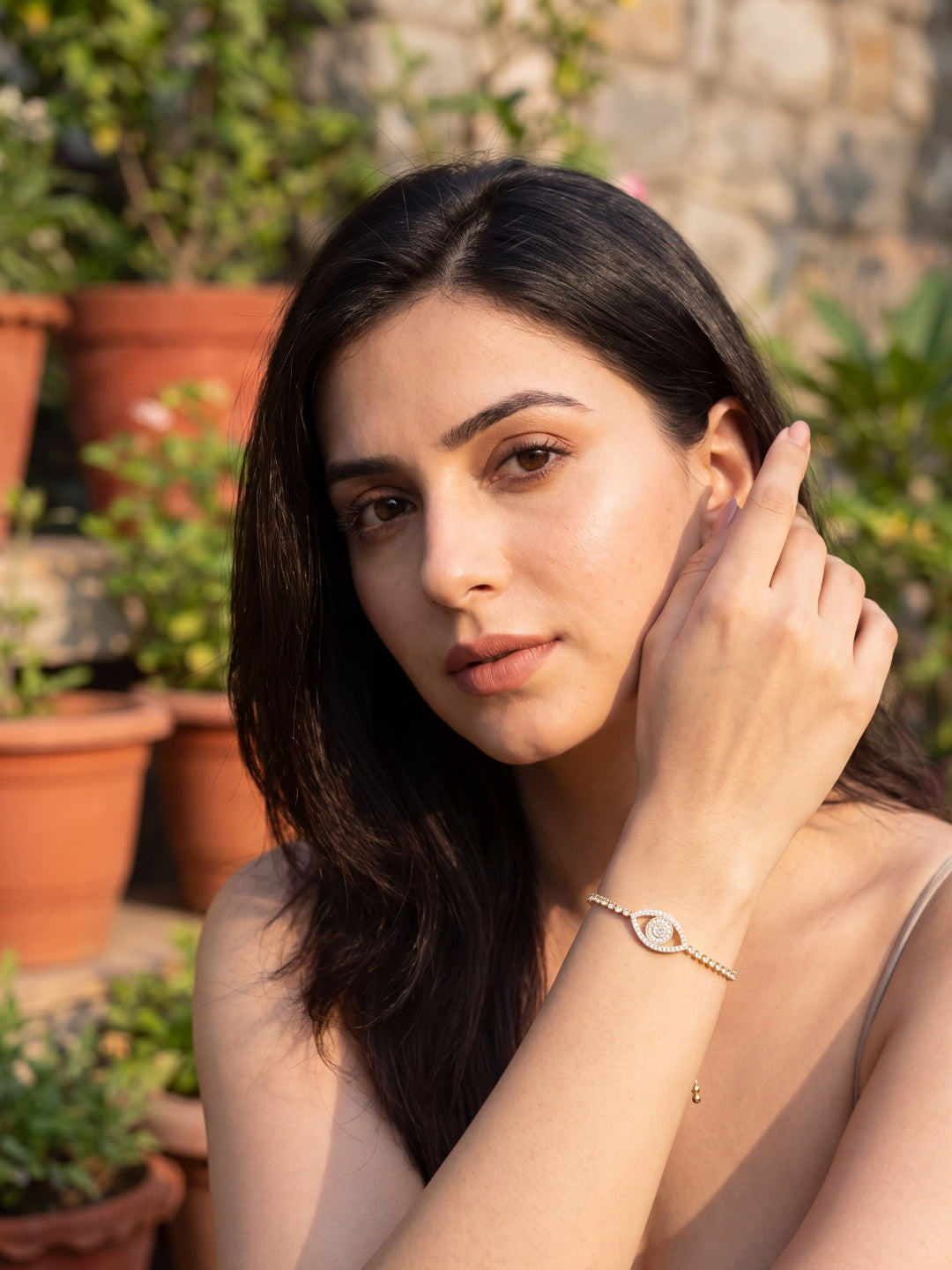 Evil Eye Diamond Bolo Bracelet