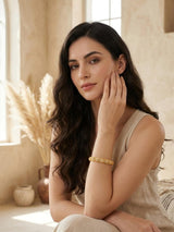 Royal Floral CZ Gold Kada