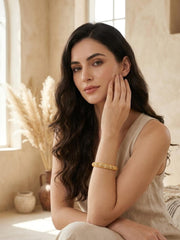 Royal Floral CZ Gold Kada