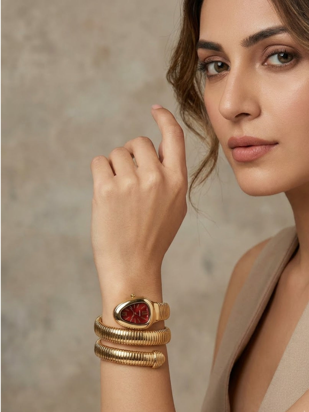 Serpentine Rose Gold Luxe Watch