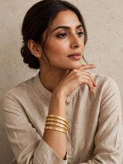 Sikha Multi-Line Gold Bangle Set