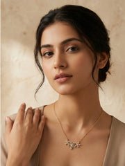 Triple Bloom Crystal Pendant Necklace