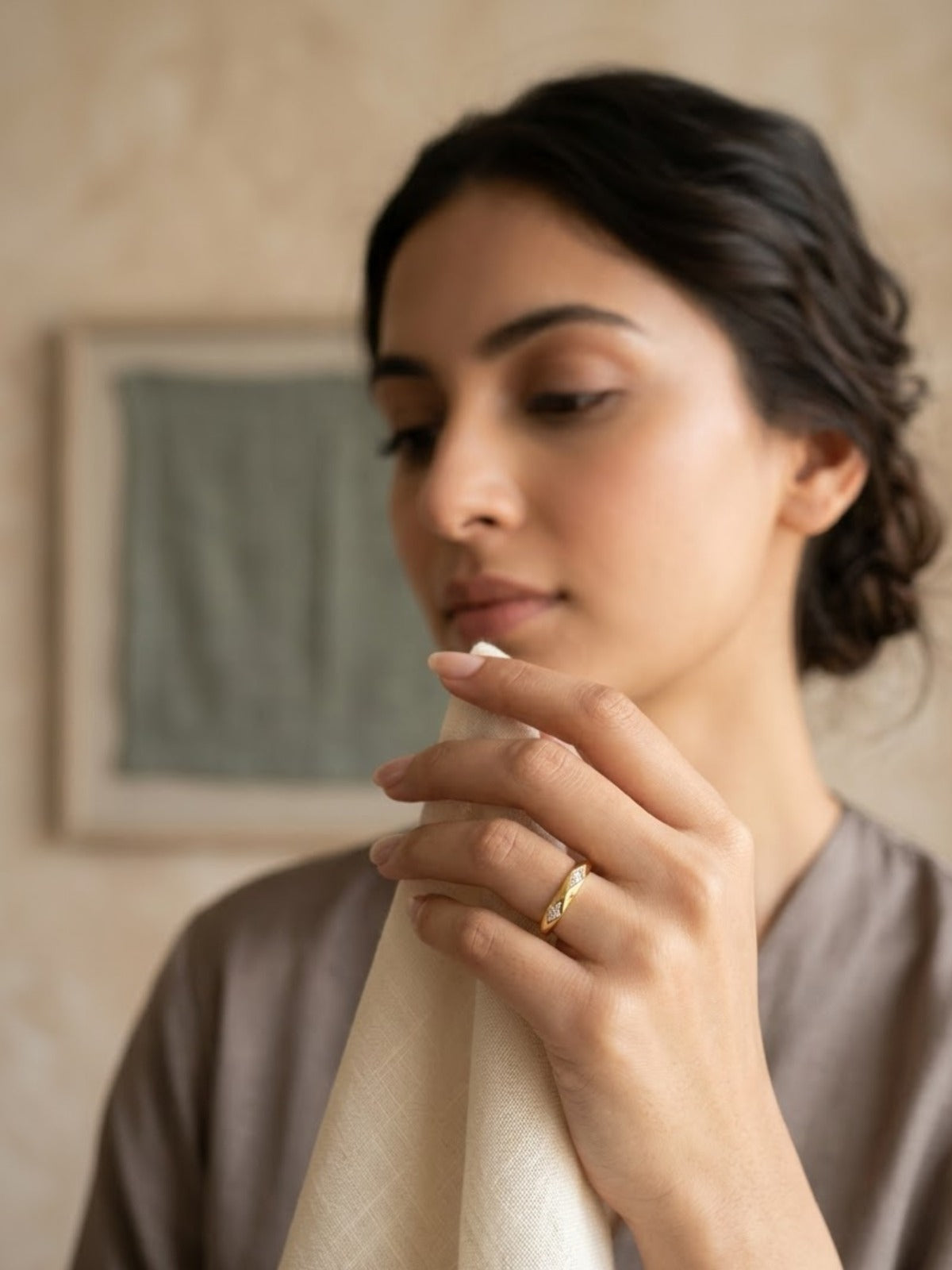 Pure Line Minimal Diamond Ring