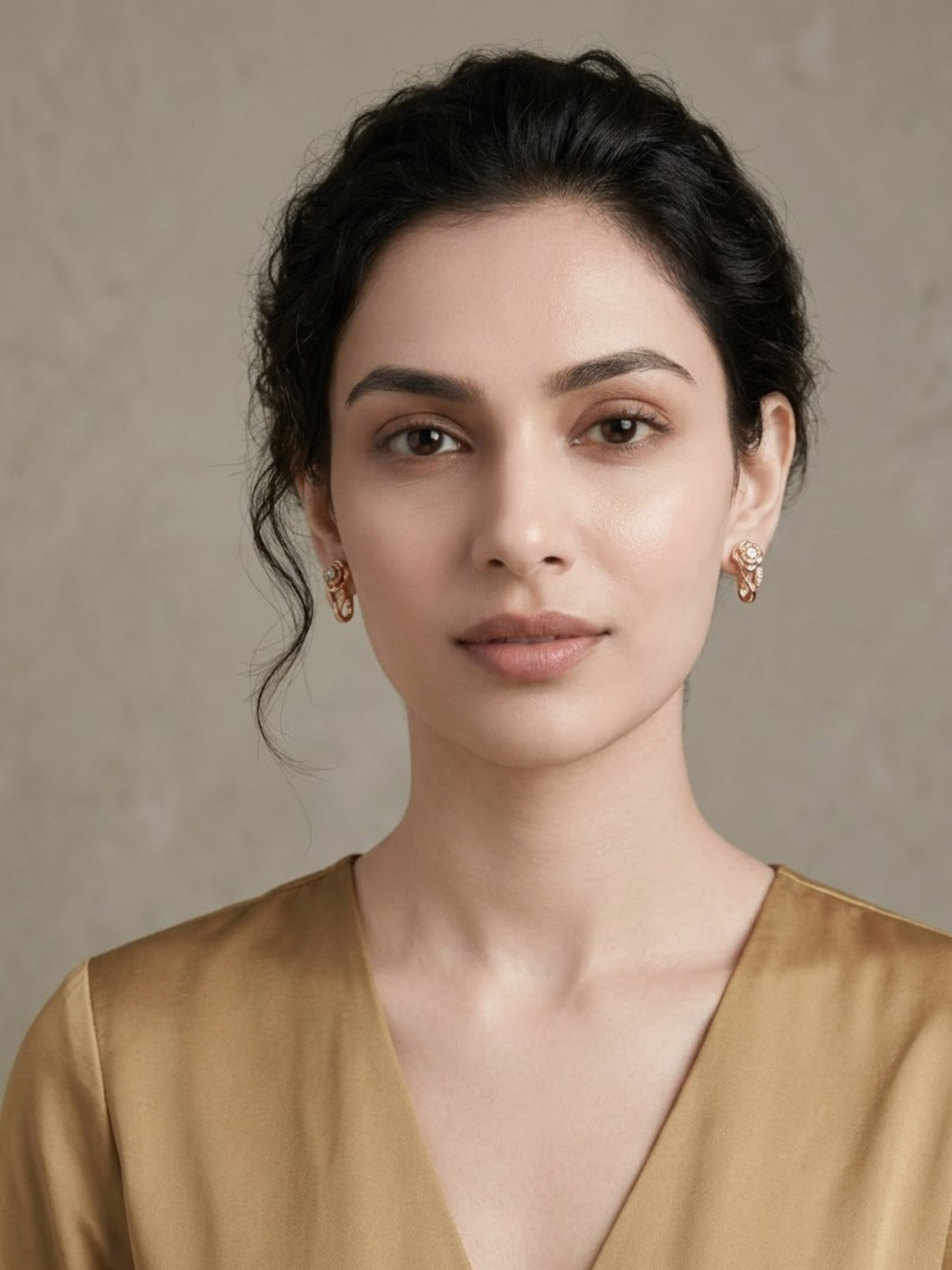 Muse Rose Floral Crystal Earrings