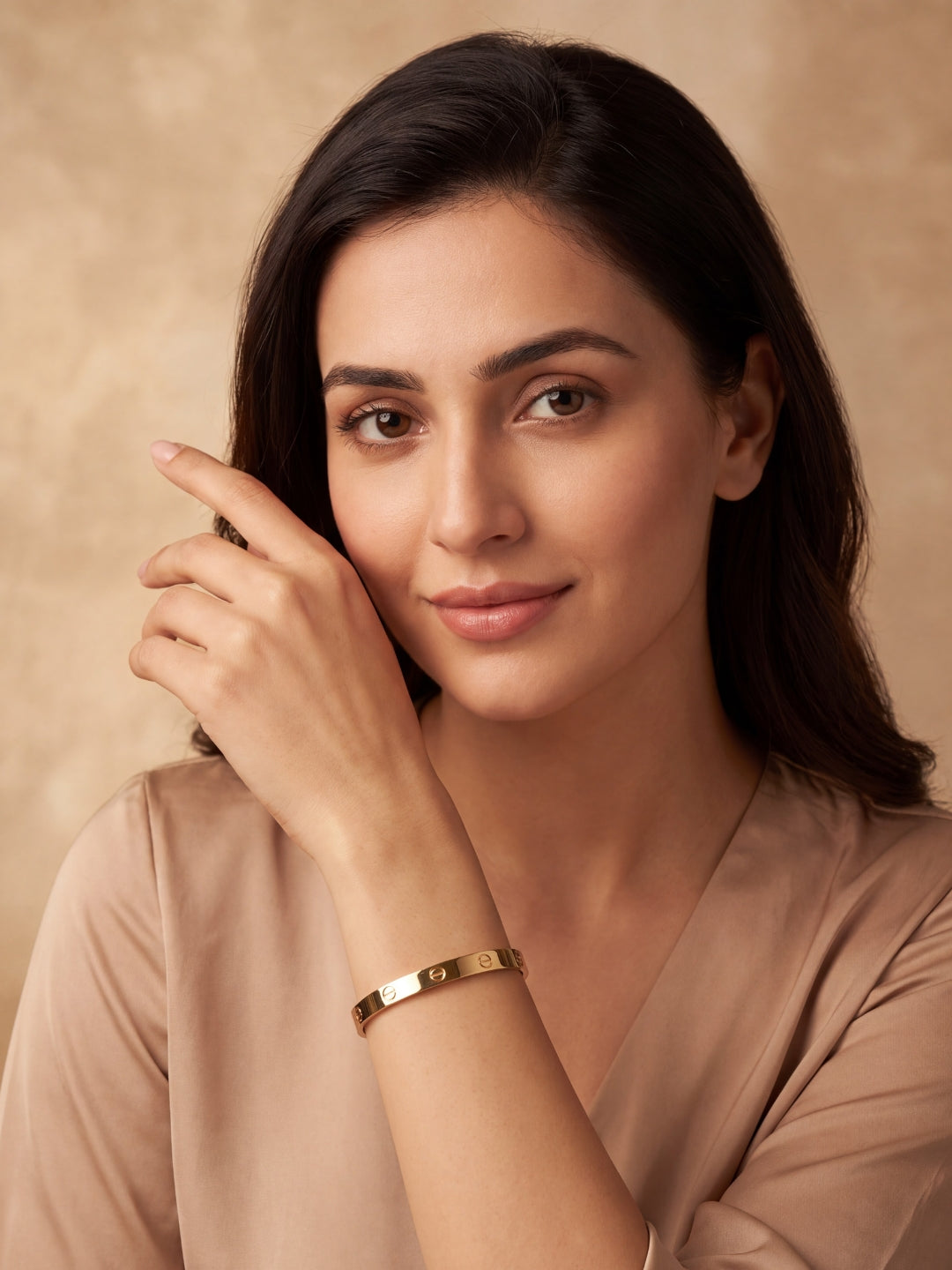 Moonlight Gold-Plated Kada Bracelet