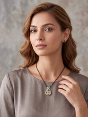 Kanak Green Teardrop Stone Mangalsutra