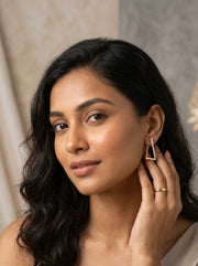 Heaven Geometric Crystal Hoop Earrings