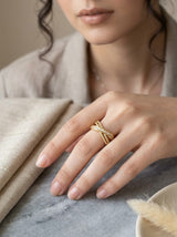 Imperial Criss-Cross Pavé Ring