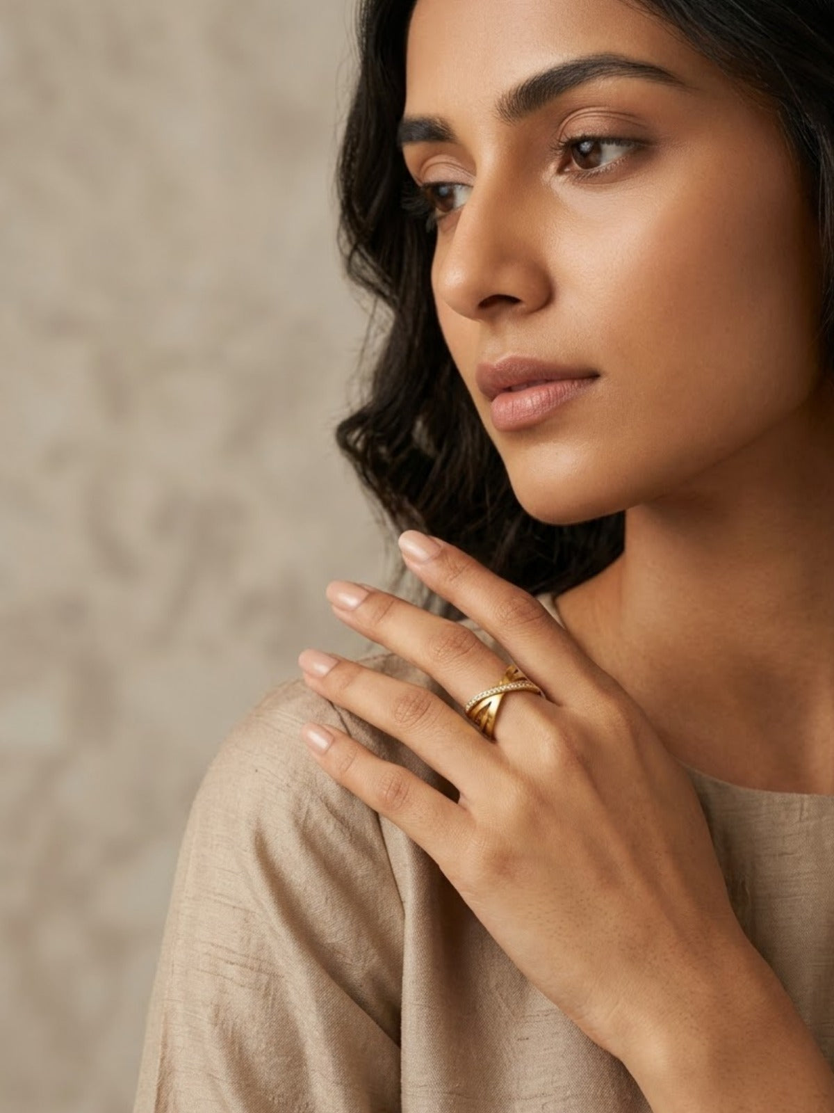 Spark Criss-Cross Pavé Ring