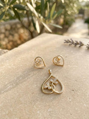 Florisse Heart Floral Pendant Set