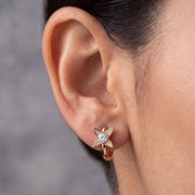Fairy Flower Star Hoop Earrings