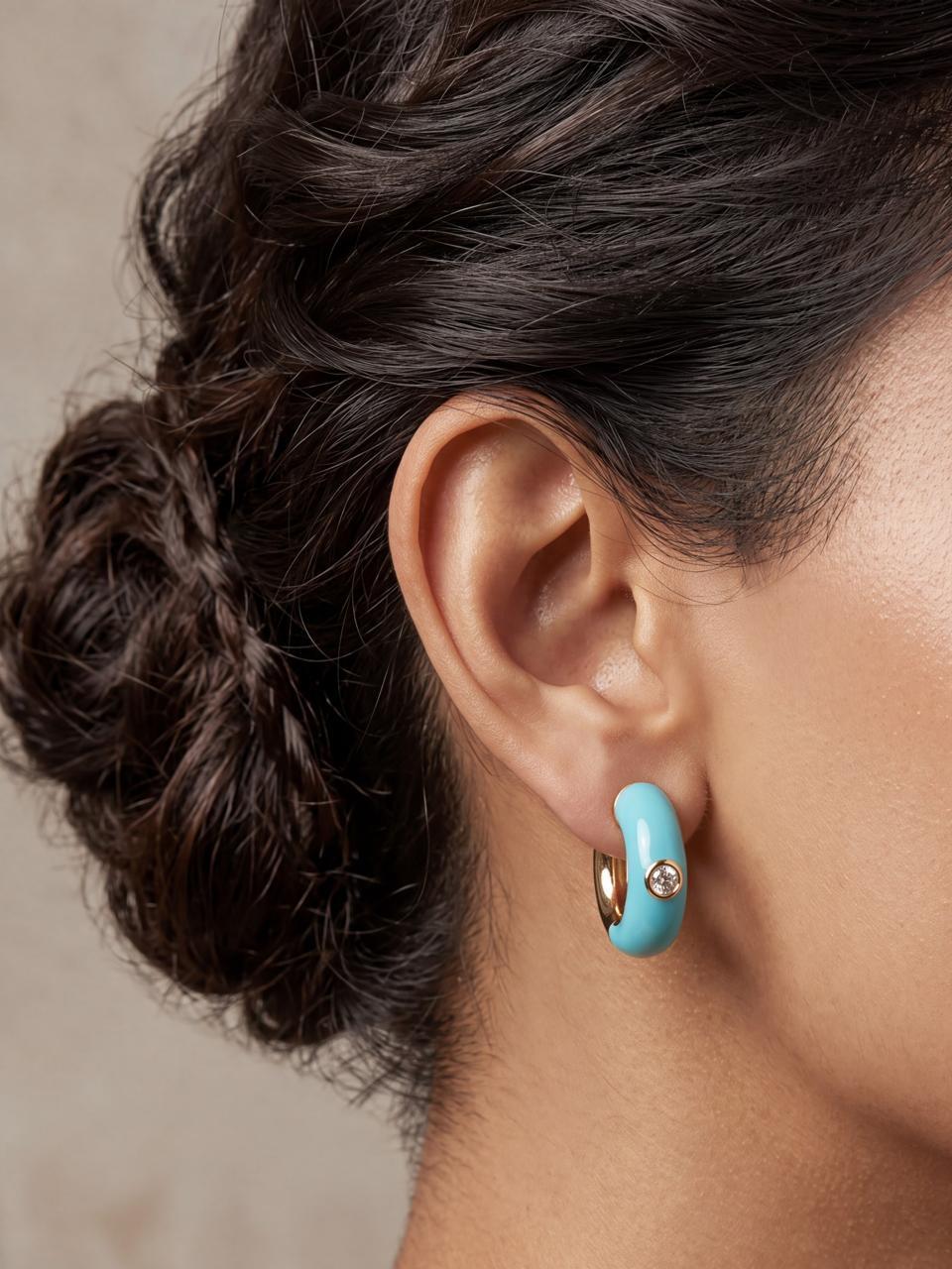 Luxe Bali Sky Blue Hoop Earrings
