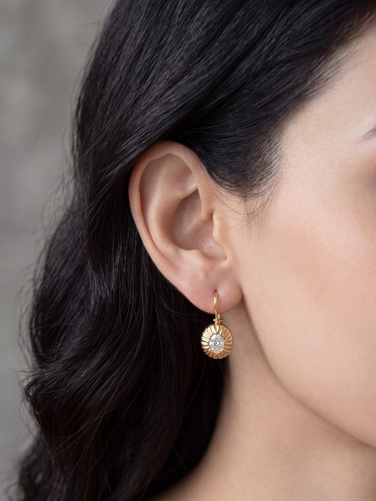 Cute Drop White Crystal Earrings