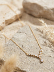 Vivid Chevron Teardrop Pendant Necklace