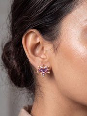 Shine Velvet Maple Leaf Stud Earrings