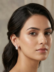 Ruby Loop White Teardrop Earrings