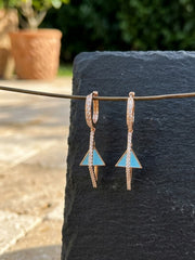 Triangle Drip Sky Blue Geometric Earrings