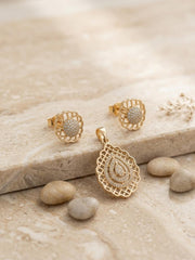 Nyra Teardrop Filigree Pendant Set
