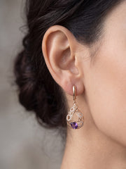 Majesty Purple Teardrop Filigree Earrings