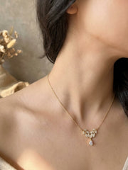 Pearl Leaf Vine Pendant Necklace