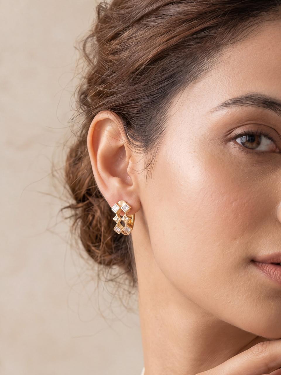 Aurora Bali Geometric Hoop Earrings