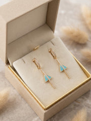 Triangle Drip Sky Blue Geometric Earrings