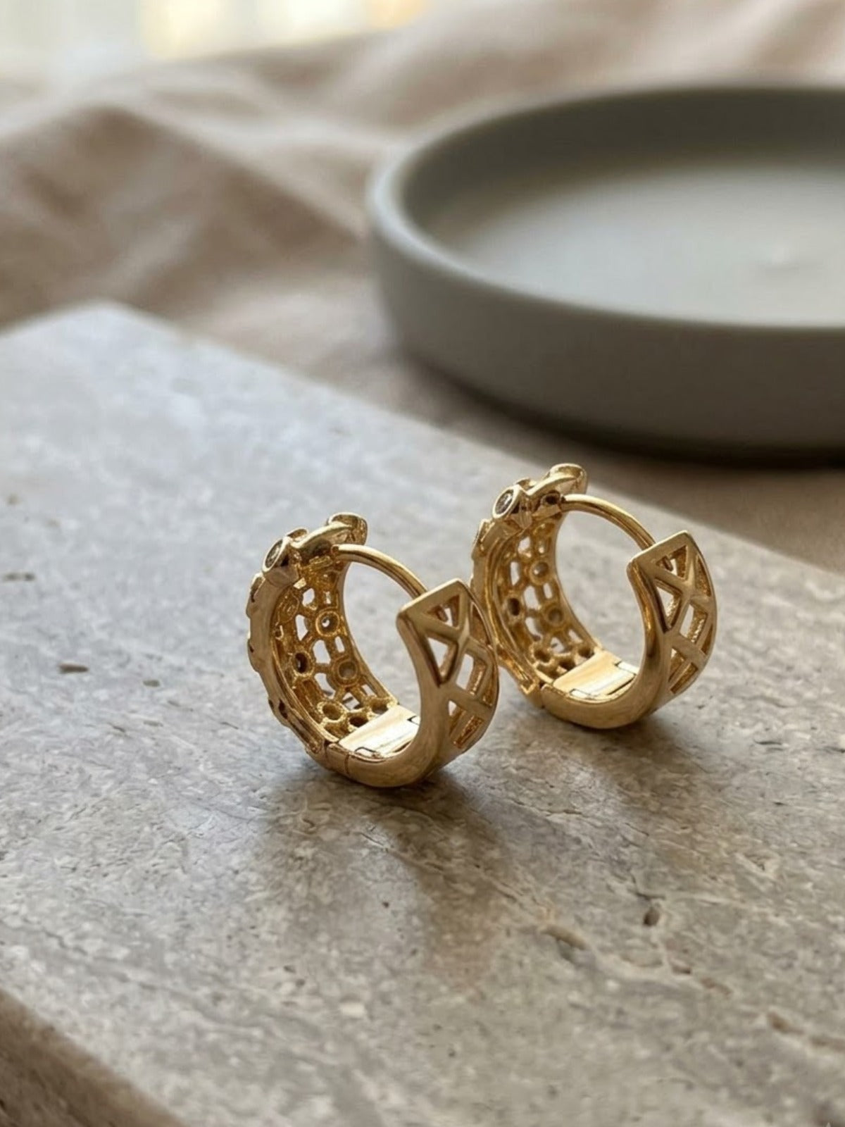 Classic Bali Crystal Chandbali Earrings