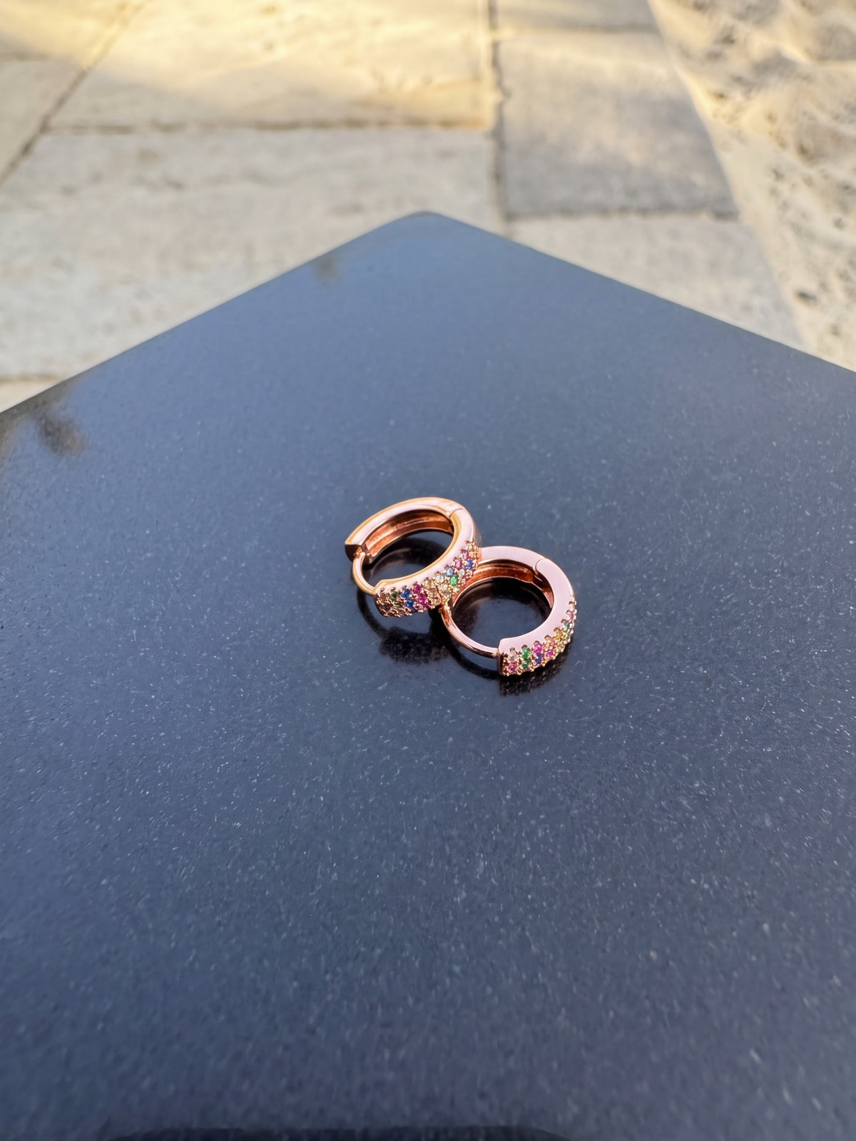 Rainbow Bali Multicolour Hoop Earrings