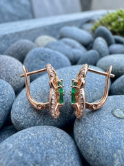 Bold Flora Green Flower Hoop Earrings