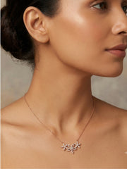 Triple Bloom Crystal Pendant Necklace