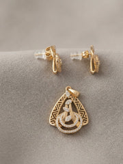 Roselle Geometric Triangle Pendant Set