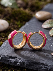 Luxe Bali Pink Hoop Earrings