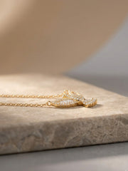 Golden Flight Bird Pendant Necklace