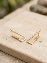 Heaven Geometric Crystal Hoop Earrings